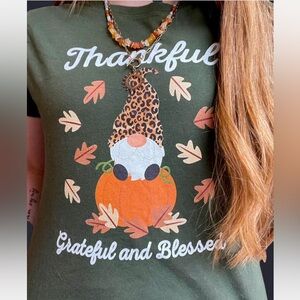 Thankful Women’s T Shirt - olive green